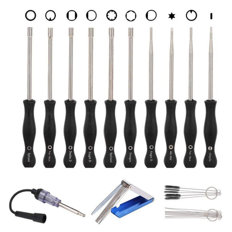 Kit d'outils de réglage de carburateur 10 pièces, outil de tournevis de réglage de carburateur avec brosse de nettoyage de carburateur, testeur