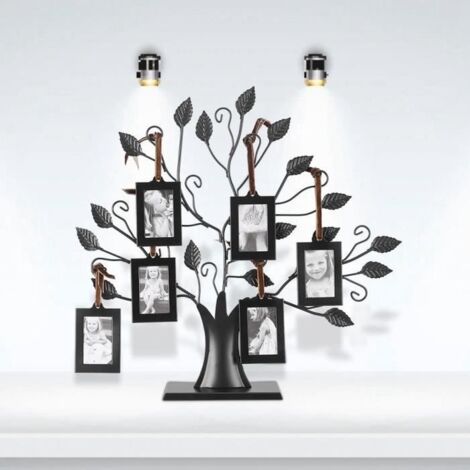 Zerodis Cadre photo d'arbre de famille Arbre d'Affichage de Cadre Photos de Famille à la Mode avec Cadres Suspendus Décor de