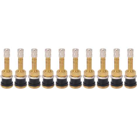 Zerodis Outils de Réparation Automobile Pince en Laiton Robuste 10 Pièces Tiges de Valve de Camion sans Chambre à Air pour Le Remplacement dans Les Tiges de Valve de Pneu de Camions et d'autobus.