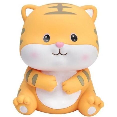 Zerone tirelire pour filles Tirelire pour enfants Tigre mignon Lignes fluides écologiques Peinture à la main Tirelire aux couleurs