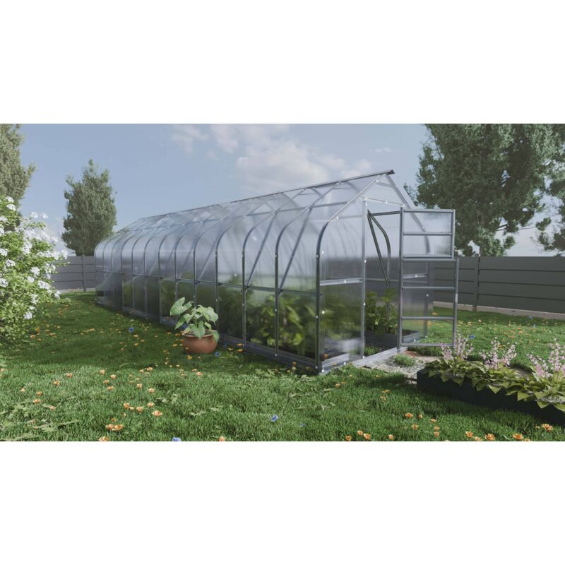 Meistro Kodas Zertifiziertes Gewächshaus Standartklasika 20m2, 2, 5m X 8m, 6 Mm Polycarbonatabdeckung (4 Dachfenster)