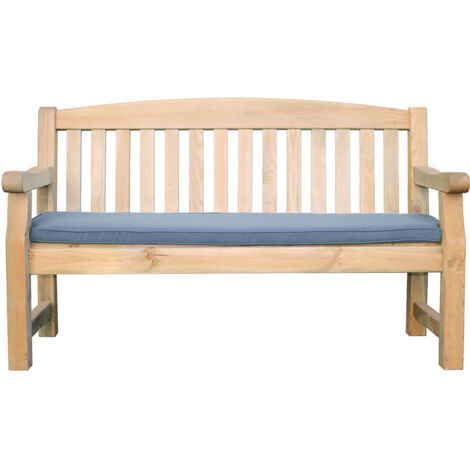 Zest Cushion For Emily Wooden Garden Bench 3 Seater 5ft Seat Pad Outdoor Grey