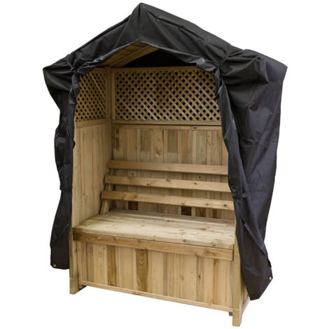 Zest Dorset Wooden Furniture Arbour Bench Seat & Garden Bar Cover - Black