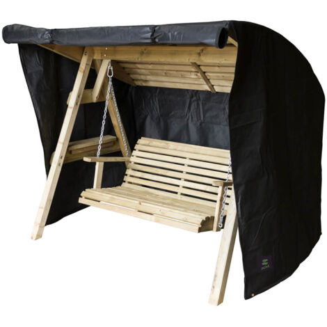 Zest Miami 2 Seater Swing Seat Bench Garden Furniture Cover - Black