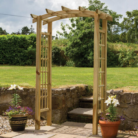 Zest Moonlight Large Trellis Wooden Garden Arch Pergola Plant PEFC Wood