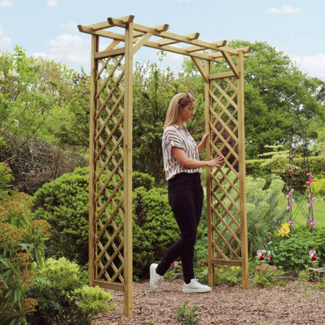 Zest Sunset Trellis Wooden Garden Arch Pergola Plant Support PEFC Wood