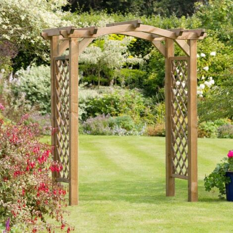Zest Venus Wooden Garden Arch Pergola Plant Support Trellis PEFC Wood