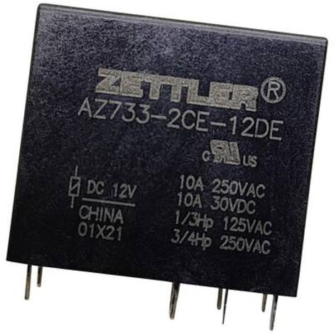 Zettler Electronics AZ733-2CE-12DE Relè per PCB 12 V/DC 12 A 2 scambi 1 pz.