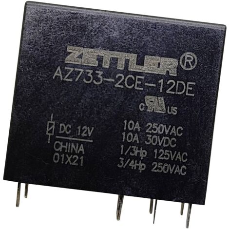 Zettler Electronics AZ733-2CE-6DE Relais pour circuits imprimés 6 V/DC 12 A 2 inverseurs (RT) 1 pc(s)