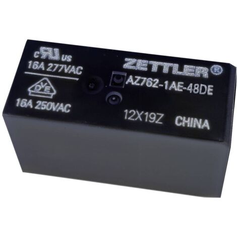 Zettler Electronics AZ762-1AE-48DE Relais pour circuits imprimés 48 V/DC 16 A 1 NO (T) 1 pc(s)