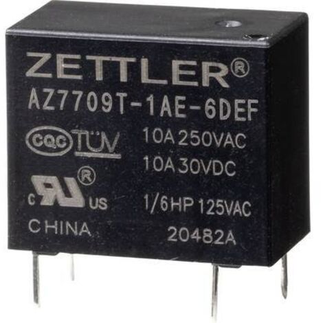 Zettler Electronics AZ7709T-1AE-6DEF Relais de puissance 6 V/DC 10 A 1 pc(s) Y100912