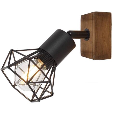 ZEUS IND SPOT 1XE14 BLACK OAK