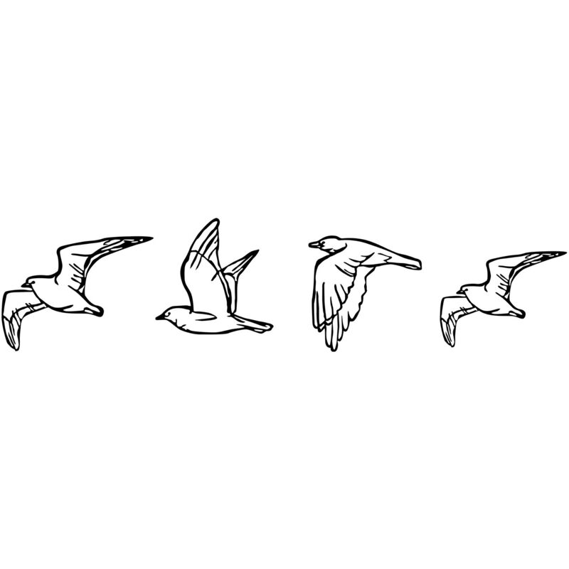 Décoration murale en métal Oiseaux en vol Modèle 3
