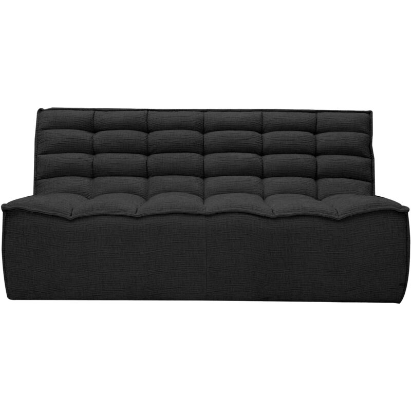 Mobilier Deco - zeyna - Canapé 2 places modulable en tissu noir