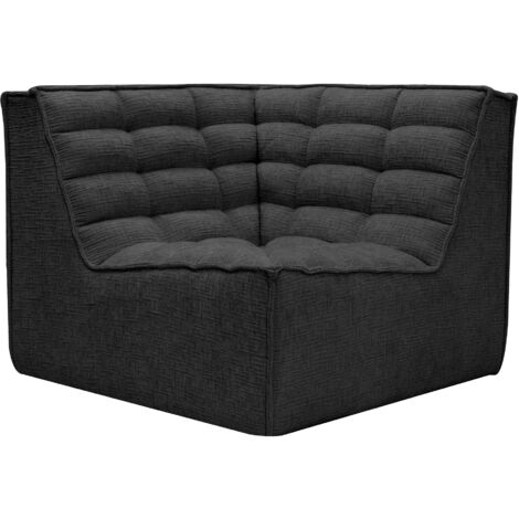 ZEYNA - Fauteuil modulable angle réversible tissu noir