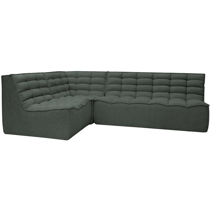 Mobilier Deco - zeyna l - Canapé d'angle modulable en tissu vert