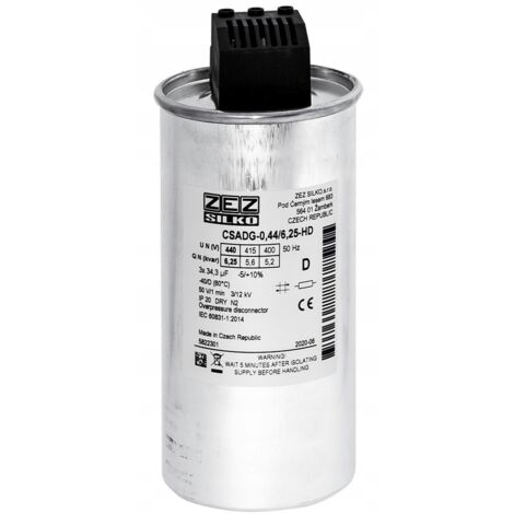 ZEZ-Silko-Kondensator 6,25 kvar 440 V Cn=3x34,25µF In=3x8,21A