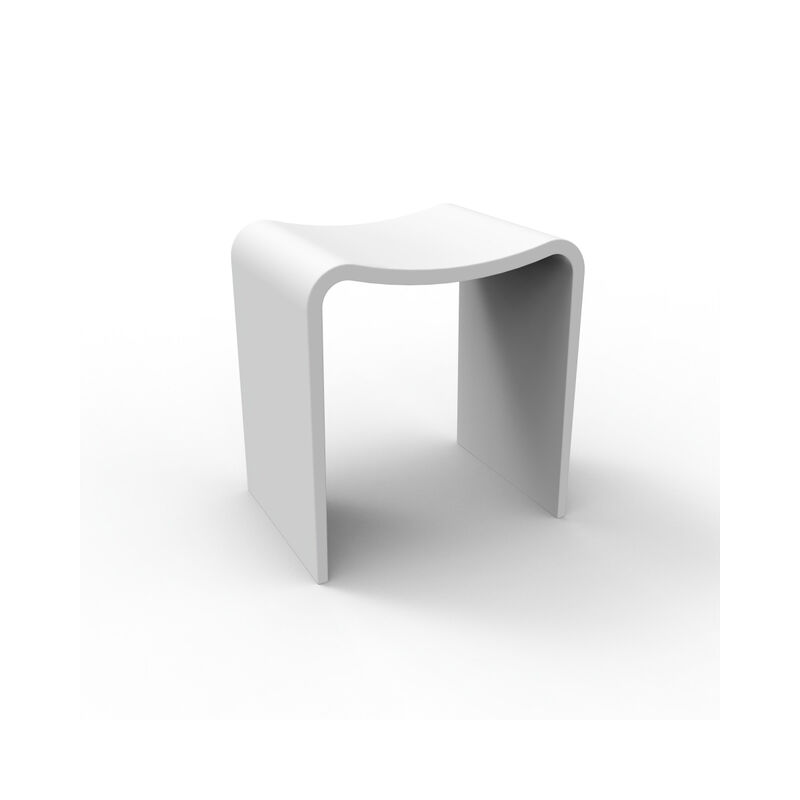 ZEZA Solid Tabouret de salle de bains - 40x30x43 cm - solid surface - blanc mat