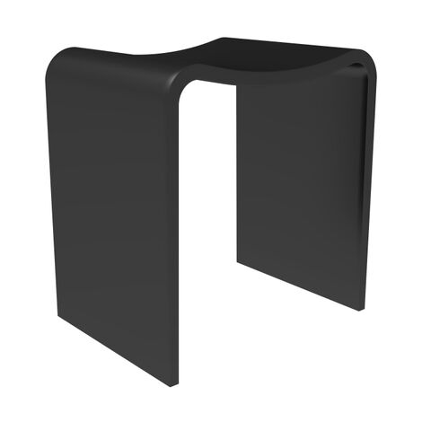 ZEZA Solid Tabouret de salle de bains - 40x30x43 cm - solid surface - noir mat