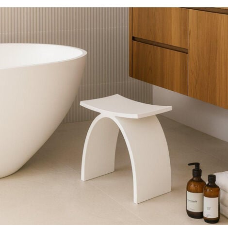 FUGAFLOW ZEZA Solid Tabouret salle de bain - 43x23.5x43cm - solid surface - blac mat