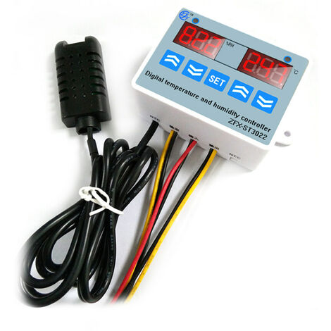 ZFX-ST3022 Contrôleur d'humidité de la température Thermostat à double affichage numérique Contrôleur d'hygrostat pour congélateur Réfrigérateur Hatching
