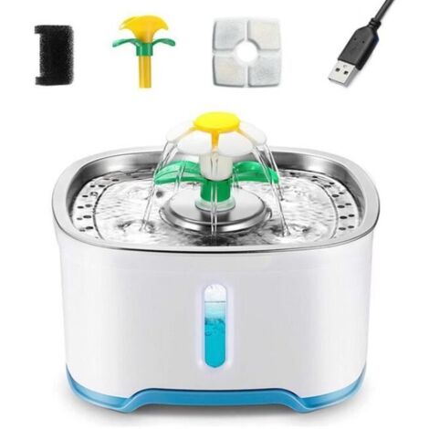 ZHOUXI - Fontaine à Eau pour Chat Silencieuse 2,5L Fontaine pour Chat Chien avec Fenêtre de Niveau d\'eau Veilleuse à LED