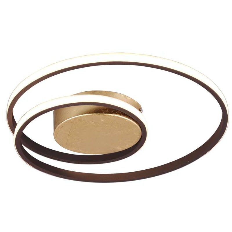 Zibal Plafonnier LED Spirale Doré Antique avec Réglage d'Intensité Interrupteur D.40Cm