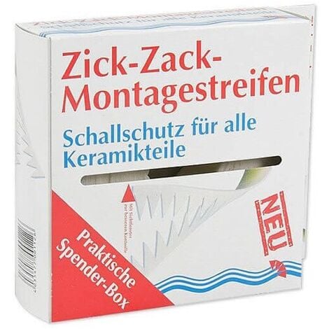 EVENES® Zick-Zack-Montagestreifen - Schallschutzband für Sanitärkeramik - L 9 m - B 36 mm - Stärke 3 mm - weiß