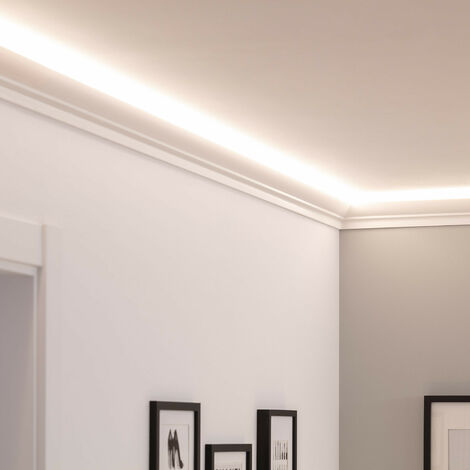 Zierleiste für LED-Streifen 2m Klassik Weiß - Weiß