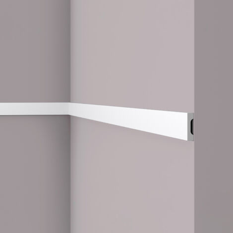 NMC Zierleiste WALLSTYL WD5 10 x 38 x 2000 mm Wandleiste Polystyrol Weiß Einfache Montage Hochwertige Wandgestaltung 2 Meter NOËL & MARQUET