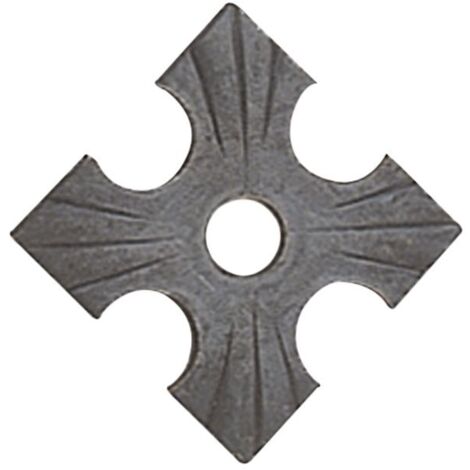 Zierrosette (Pfettenscheibe) 70x70x4mm, Bohr-ø 17 mm, Stahl schwarz pulverbesch.