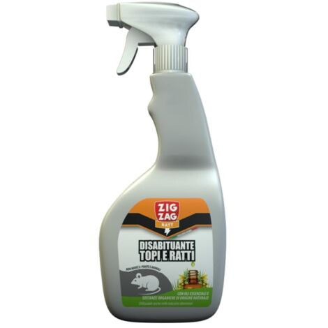 ZIG-ZAG RATT Disabituante Topi e Ratti, Repellente Naturale Contro Topi e Ratti per Ambienti Domestici e Industriali, 750 ml