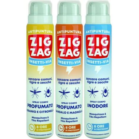 Zig Zag SPRAY ANTIPUNTURA CORPO 75 ml. Fragranze assortite - 12 pz.