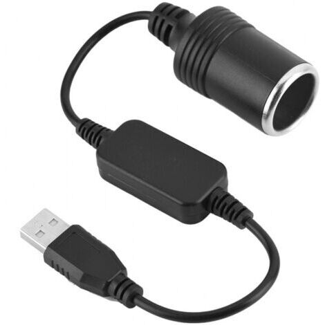 Zigarettenanzünder-Adapter-Konverter: USB-Anschluss auf 12-V-Zigarettenanzünderstecker, geeignet für Fahrtenschreiber und elektronische Hundeführer.