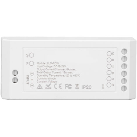 Zigbee LED-Treiber für RGB+CW-Lichtleisten, Steuerung über Anwendung, DC12-24V Spannung, kompatibel mit Smart Home.