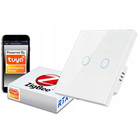 ZigBee TUYA Touch Switch 2 circuiti bianco senza N