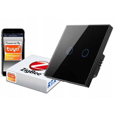 ZigBee TUYA Touch Switch 2 circuiti nero senza N
