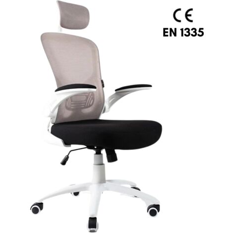 ZIK Sedia da Ufficio Poltrona Certificata EN 1335  Ergonomica Girevole Presidenziale con Poggiatesta, Braccioli e Supporto Lombare, Altezza Regolabile - Nero