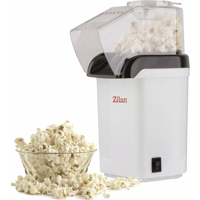 Image of Zilan, Macchina per Popcorn, Circolazione di Aria Calda, Meno Calorie, Preparazione senza Olio, Rivestimento Antiaderente, Potenza di 1200 Watt