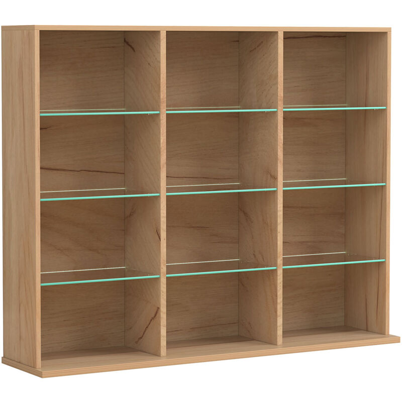 ZilasL bibliothèque 12 tablettes chêne décor.