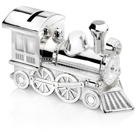 Zilverstad 6752261, Salvadanaio Locomotiva, in Lega di Zinco, Argento, 54x147x85mm