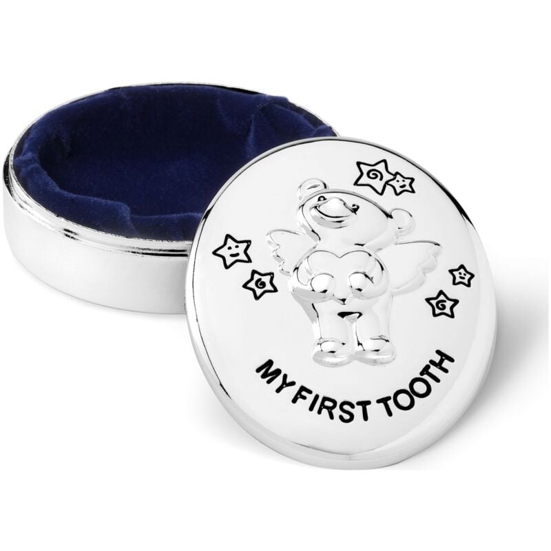 Boîte en argent pour première dent ou mèche de cheveux, ours en peluche Twilnkle, gravée Taille: 55x45x20 mm ugs : ZV7825261