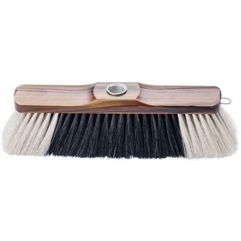 Zimmerbesen Mischung braun lackiert 29 cm weißer Bart