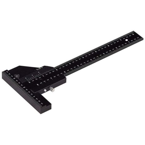 Zimmerei-Lineal, multifunktionales Anreißlineal für die Holzbearbeitung, T-förmiges Lineal aus Aluminium, Anreißgerät, 0–280 mm Messwerkzeug, genaue Messung auf 0,02 mm