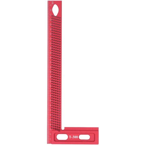 Zimmermanns-Winkelwinkel aus leichtem Aluminium, 300 mm, mit Messloch, rot