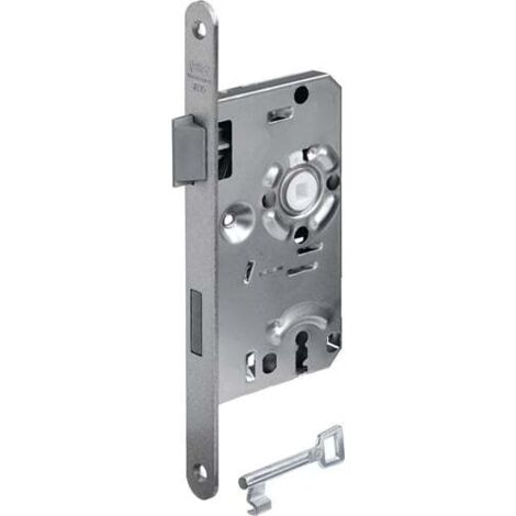 Zimmertür-Einsteckschloss 0215 BB 20/ 55/72/8 mm DIN links silber abgerundet Klasse 1 Kunststoff