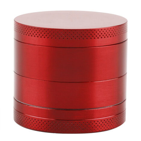 Zinc Alloy 4 Layers Herb Grinder Spice Weed Grass Metal Crusher Hand Operated Tool (Red)