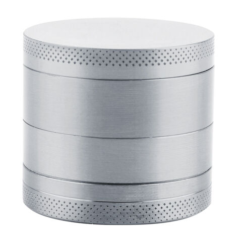 Zinc Alloy 4 Layers Herb Grinder Spice Weed Grass Metal Crusher Hand Operated Tool (Silver)
