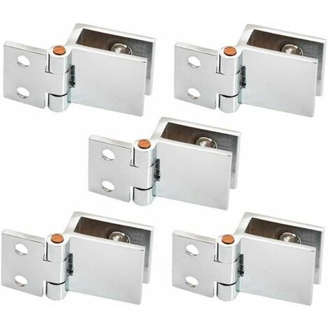 Zinc Alloy Glass Door Hinge Glass Door Hinge Frameless Glass Door Hinges High Quality Wear Resistant Rust Prevention (5pcs)