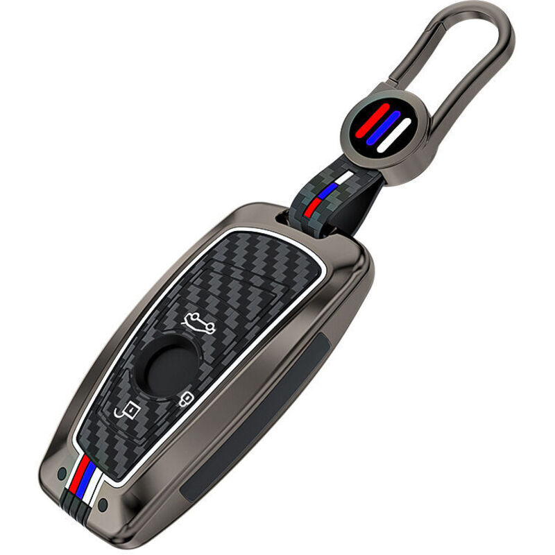 Zinc alloy key case for BMW 5'F10 5'F11 5'G30 1'F20 3'F30 3'F31 3'F34 3'G20 X3 F25 X4 F26 M3, 3-button carbon fiber key case for BMW F10 - Black